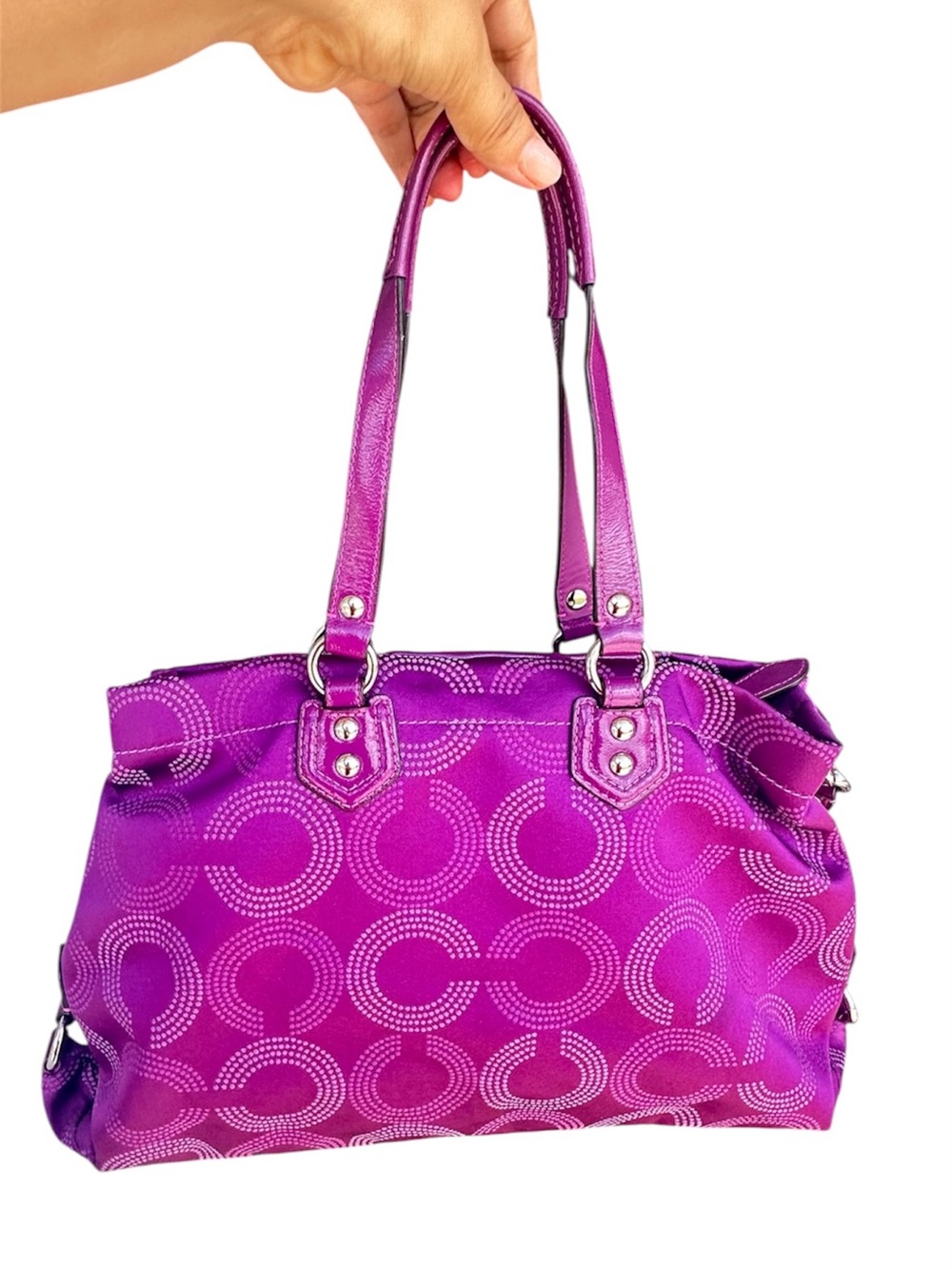 Coach Purple Signature Tote with Removable Strap - Picture 2 of 11
